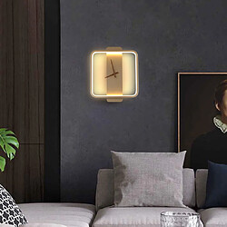 Acheter Horloge Murale Moderne De Lampe à LED Mécanisme De Quartz Silencieux Minimaliste, Carré D'or De Décor à La Maison