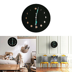 Avis Fantastique Horloge Murale Lumineuse Lune Qui Brille Dans Le Noir Montre à Quartz Décor à La Maison Noir