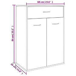 vidaXL Armoire à chaussures Chêne sonoma 60x35x84 cm Bois d'ingénierie pas cher