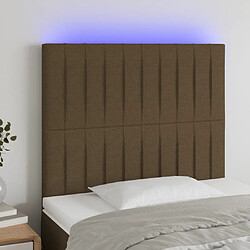 Maison Chic Tête de lit moderne à LED lumineuse pour chambre - Décoration de lit Marron foncé 100x5x118/128 cm Tissu -MN89152