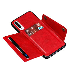 Wewoo Coque Rigide Pour Galaxy A70s Etui de protection magnétique antichoc en PU + TPU avec fentes cartes Rouge pas cher