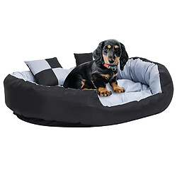 vidaXL Coussin réversible lavable pour chien Gris et noir 110x80x23 cm