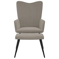 Maison Chic Chaise de relaxation | Fauteuil relax avec repose-pied Gris clair Velours -GKD42633 