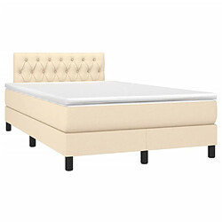 Avis Maison Chic Lit adulte- Lit + matelas,Sommier à lattes de lit avec matelas Crème 120x200 cm Tissu -GKD22736