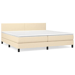 vidaXL Sommier à lattes de lit avec matelas Crème 200x200 cm Tissu