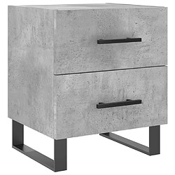 Maison Chic Tables de chevet 2pcs - Table basse Table de nuit - gris béton 40x35x47,5cm bois d’ingénierie -MN55742 pas cher