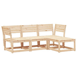 vidaXL Salon de jardin 4 pcs bois massif de pin