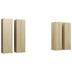 vidaXL Meubles TV 4 pcs Chêne sonoma 30,5x30x110 cm Bois d'ingénierie