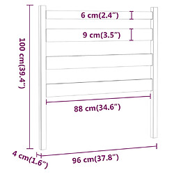 Acheter vidaXL Tête de lit Gris 96x4x100 cm Bois massif de pin