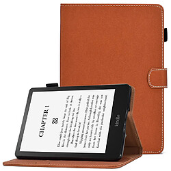 Etui en PU fermoir magnétique, antichoc avec support et porte-cartes pour votre Amazon Kindle Paperwhite 5 (2021) - marron