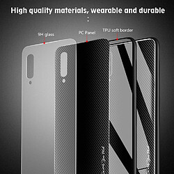 Wewoo Coque Pour Galaxy A50 Texture Etui de protection en verre dégradé bleu foncé pas cher