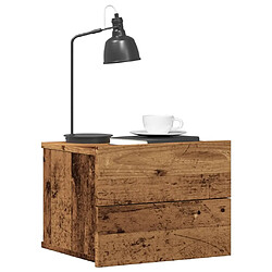 vidaXL Table de chevet murale vieux bois 40x32x30 cm