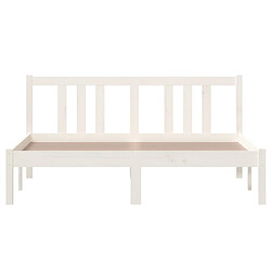 Acheter Maison Chic Lit adulte - Lit simple Cadre de lit,Structure du lit Contemporain Blanc Bois massif 140x200 cm -MN51798