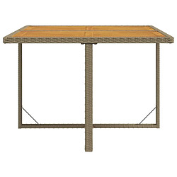 Maison Chic Table de jardin | Table d'extérieur Beige 109x107x74 cm Résine tressée bois massif -GKD61122 pas cher