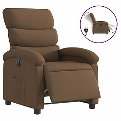 Maison Chic Fauteuil Relax pour salon, Fauteuil inclinable électrique Marron Tissu -GKD16100