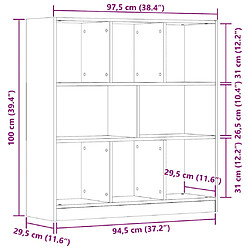 vidaXL Bibliothèque vieux bois 97,5x29,5x100 cm bois d'ingénierie pas cher