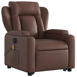 Avis Maison Chic Fauteuil Relax pour salon, Fauteuil inclinable de massage électrique marron similicuir -GKD80813