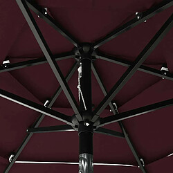 Maison Chic Parasol Jardin | Parasol à 3 niveaux avec mat en aluminium Bordeaux 2 m - GKD24108 pas cher