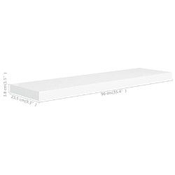 vidaXL Étagères murales flottantes 4 pcs blanc 90x23,5x3,8 cm MDF pas cher