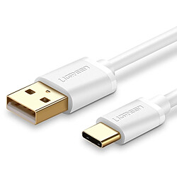 Wewoo Cable 3A Max Output Câble de données synchronisation avec rapide en PVC USB-USB / Type-C, longueur: 0,25 m (blanc)