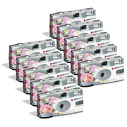 AGFA PHOTO PACK 10 x 601025 - Appareil Photo Jetable LeBox Wedding, 27 photos, Objectif Optique 31 mm - Gris - Gris