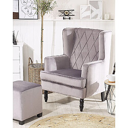 Beliani Fauteuil SANDSET Velours Gris