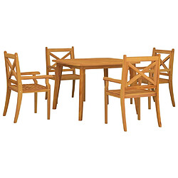 Avis Salle à manger de jardin 5 pcs,Table et chaise à dîner Bois d'acacia solide -MN64750