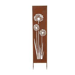 L'Héritier Du Temps Treillis Pluma Grille Décorative Motifs Floraux en Métal Marron 40x179cm