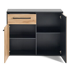 Avis Bestmobilier Varna - buffet bas - bois et noir - 110 cm