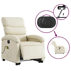 Acheter vidaXL Fauteuil inclinable de massage électrique crème similicuir