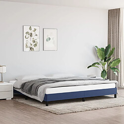 vidaXL Cadre de lit sans matelas bleu 200x200 cm tissu