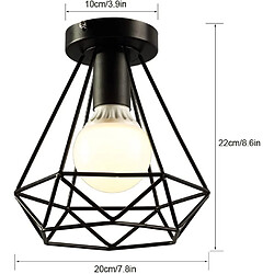 Stoex 2 Pack E27 Plafonniers Industrielles Métal Cage Noir Vintage Suspension forme Di pas cher