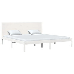 Avis Maison Chic Lit Moderne Chambre - Cadre/structure de lit pour adulte Blanc Bois massif 180x200 cm Super King -MN88768