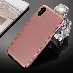 Wewoo Coque renforcée or rose pour iPhone X 360 Degrés Couverture Détachable PC Housse de Protection avec Film de Verre Trempé