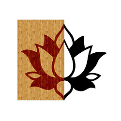 EPIKASA Décoration Murale en Métal et Bois Fleur de Lotus 1