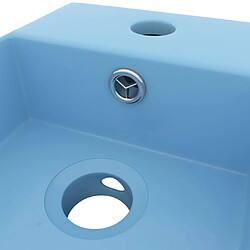 Acheter vidaXL Lavabo de salle de bain avec trop-plein Céramique Bleu clair