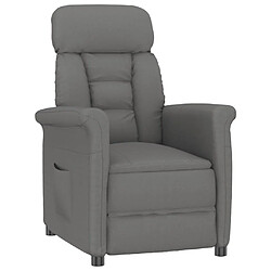 vidaXL Fauteuil inclinable Gris foncé Similicuir daim