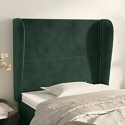 Maison Chic Tête de lit moderne avec oreilles pour chambre - Décoration de lit Vert foncé 83x23x118/128 cm Velours -MN81971