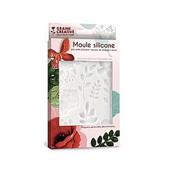 Graines Creatives Moule en silicone pour pâte polymère - Floral - 20 x 13 cm