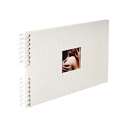 Ac-Deco Album photos à spirales grain croco Célia 50 pages - 32 x 22 cm - Blanc