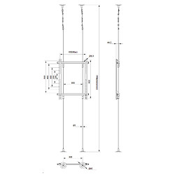 Kimex Support filaire écran TV 42''- 75'' - Hauteur 6m