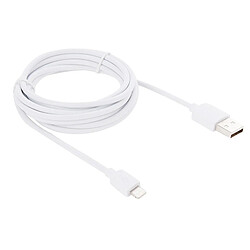 Wewoo Câble blanc pour iPhone X / 8 & 8 Plus / 7 & 7 Plus / 6 & 6s & 6 Plus & 6s Plus / iPad 2m haute vitesse Lightning à USB Sync et de chargement,