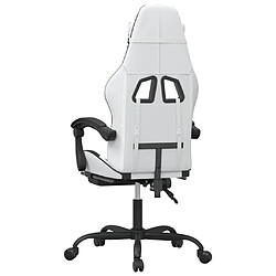 Acheter vidaXL Chaise de jeu avec repose-pied Blanc et noir Similicuir