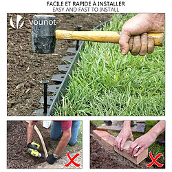 Avis Vounot Bordure de Jardin en Plastique 10M Lot de 2 pcs