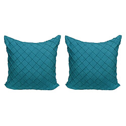 2pcs soild coussins en daim couvre paon bleu forme carrée