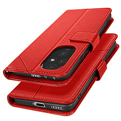 Avizar Etui Clapet pour Honor 200 Portefeuille Support Vidéo Rouge