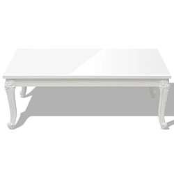 Avis Maison Chic Table basse,Table Console Table d'appoint, Table pour salon 115x65x42 cm Blanc brillant -MN34500