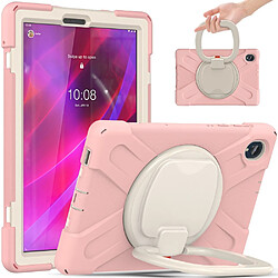 Coque en silicone avec béquille pivotante à 360° rose pour votre Lenovo Tab K10/M10 Plus