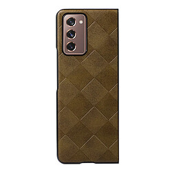 Coque en TPU + PU texture la grille vert pour votre Samsung Galaxy Z Fold2 5G