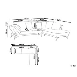 Avis Beliani Canapé d'angle ELGA Gris clair Tissu Côté gauche